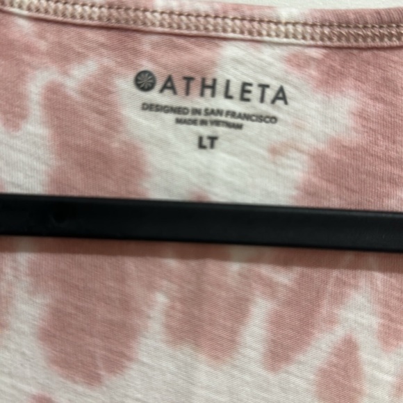 ATHLETA ORGANIC DAILY PRINTED TANK IN PINK/WHITE TIE DYE SIZE LT - Picture 2 of 3